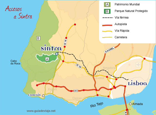 mapa de Sintra, Portugal