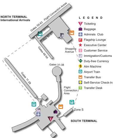 mapa del aeropuerto de Gatwick
