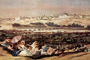 Detalle de La Pradera de San Isidro, obra de Goya