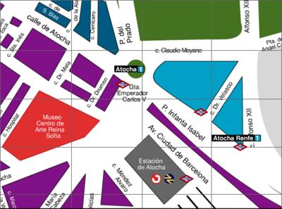 mapa de acceso y situacion del museo reina sofia