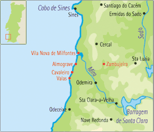 Mapa de Vilanova de Milfontes