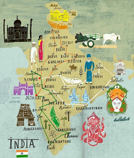 mapa cultural de la India