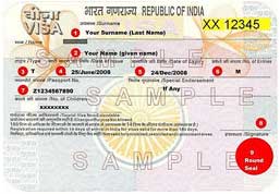 ejemplo de cómo es la visa que exige India