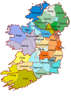 mapa de irlanda